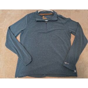 Carhartt Force Mens Blue Heather Quarter Zip Pullover Slightly Fitted Large L